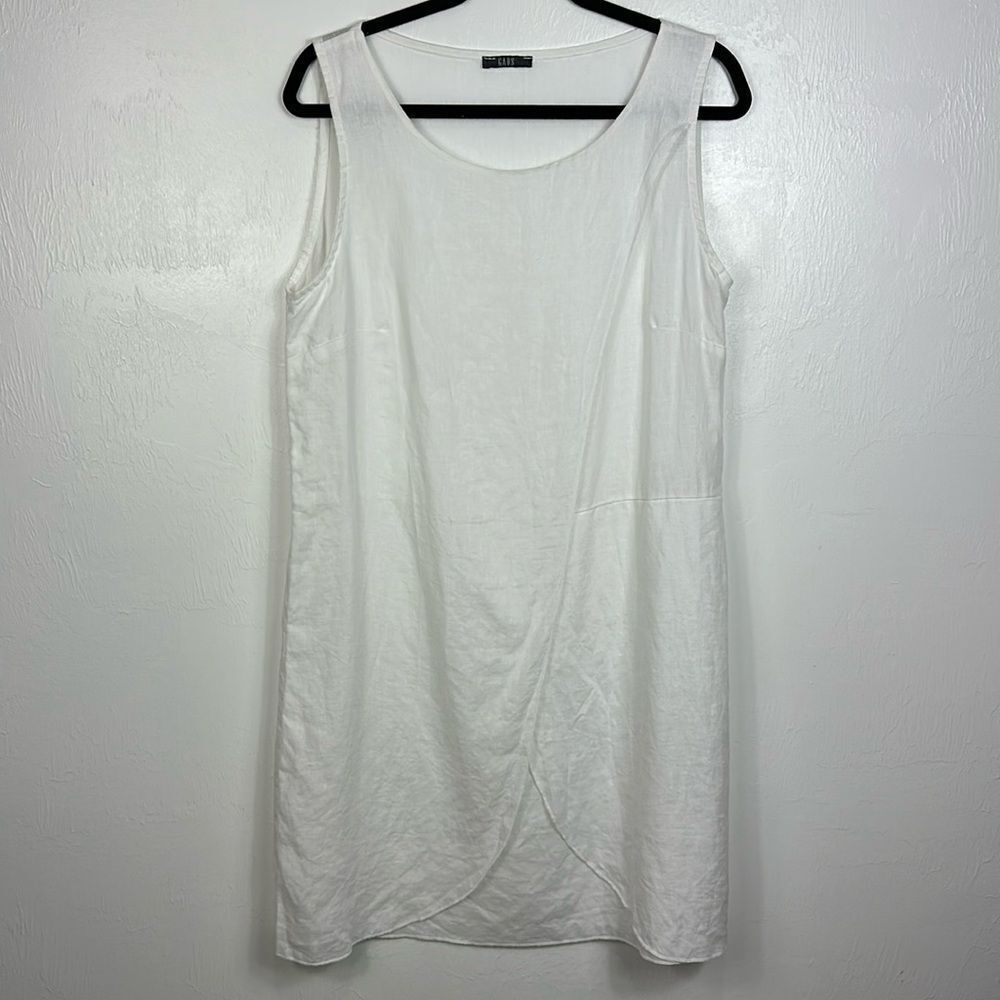 GAOS White Sleeveless Scoop Neck Pull On Relaxed Fit Tunic Dress Size M - Picture 2 of 7
